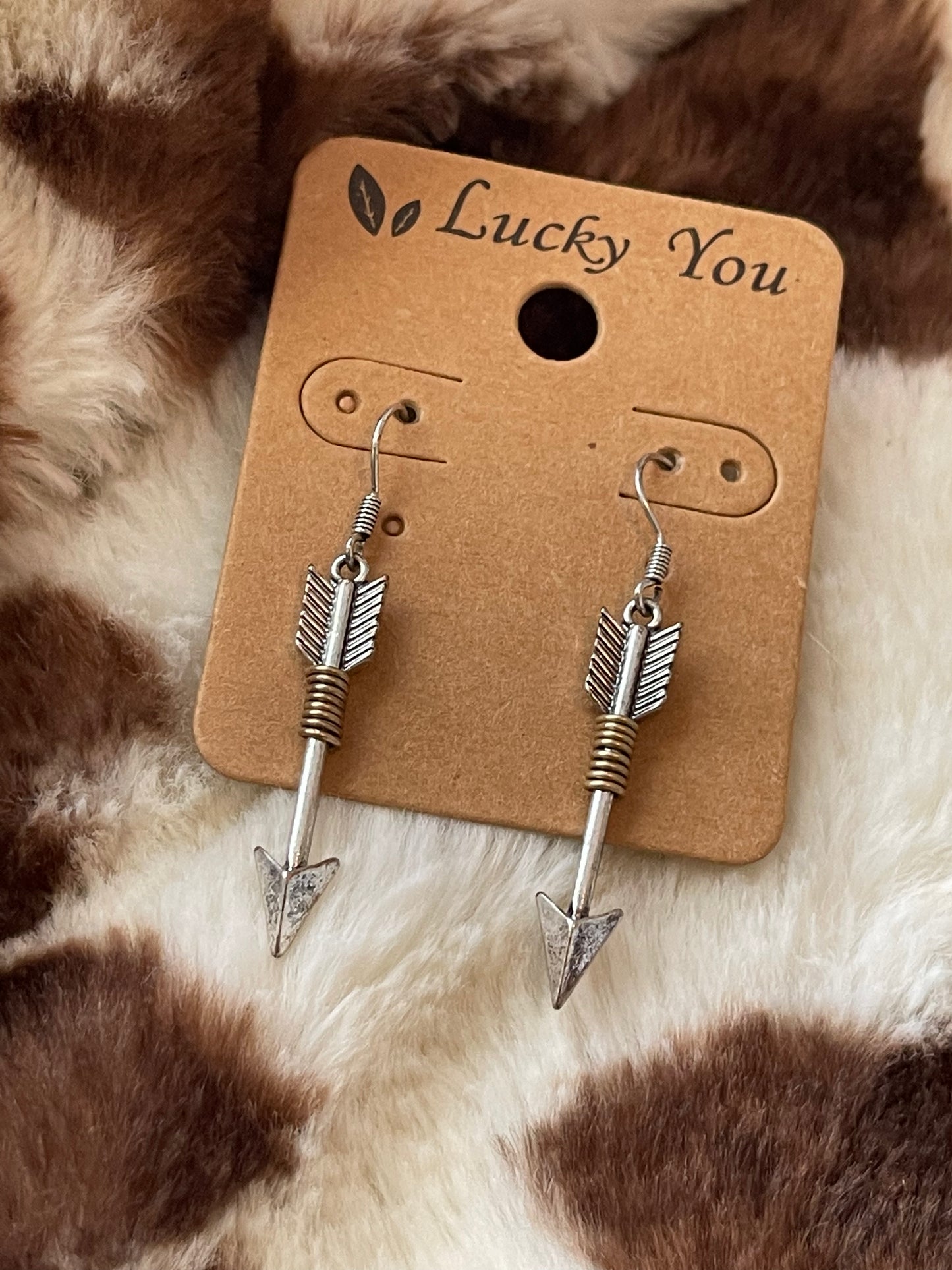 Textured Metal Arrow Earrings