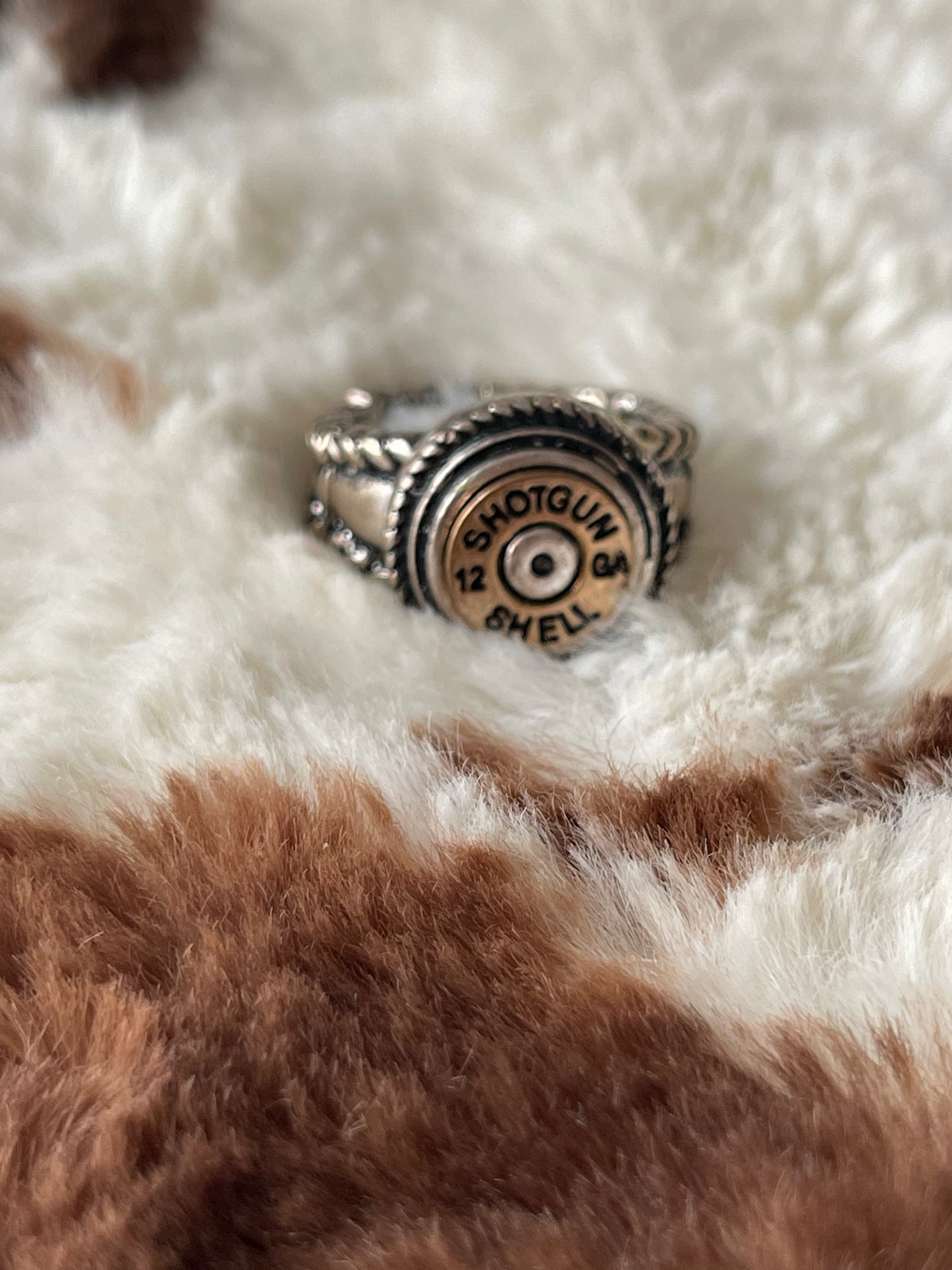 12 GA Shotgun Silver Ring