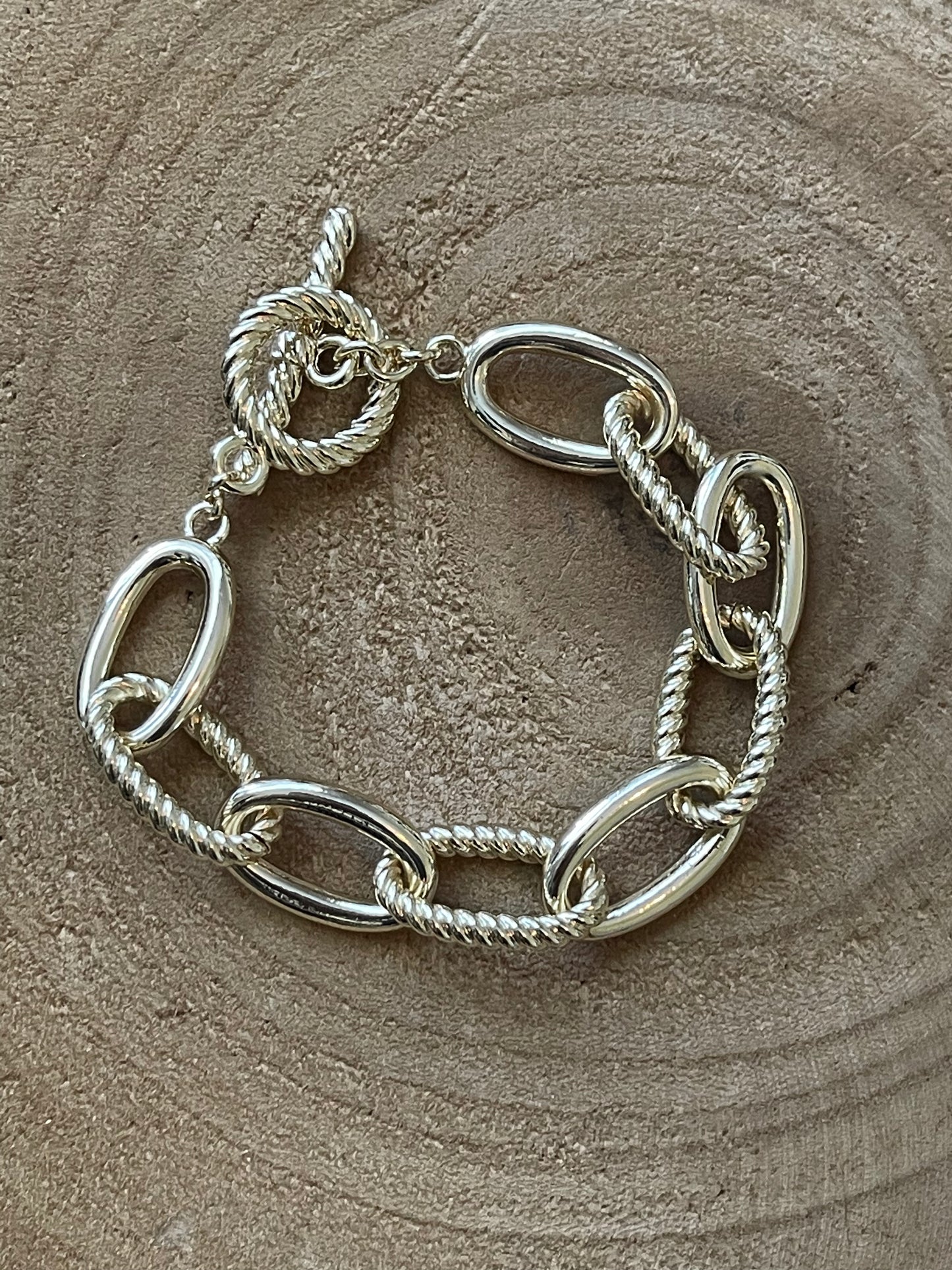All Gold Chain Link Bracelet