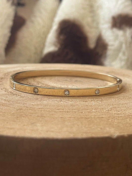 Thin Bangle w/ Sparkle Studs