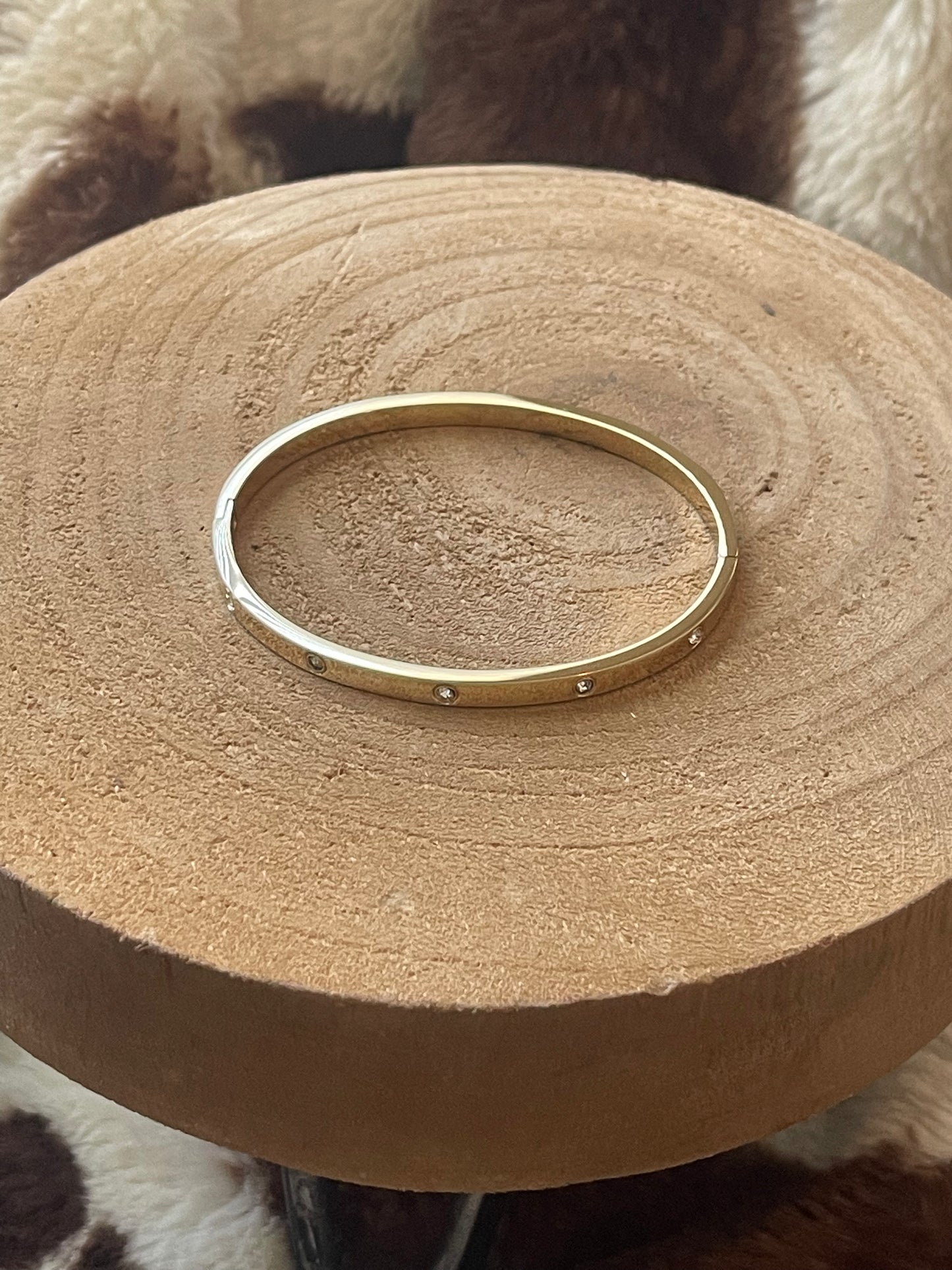 Thin Bangle w/ Sparkle Studs