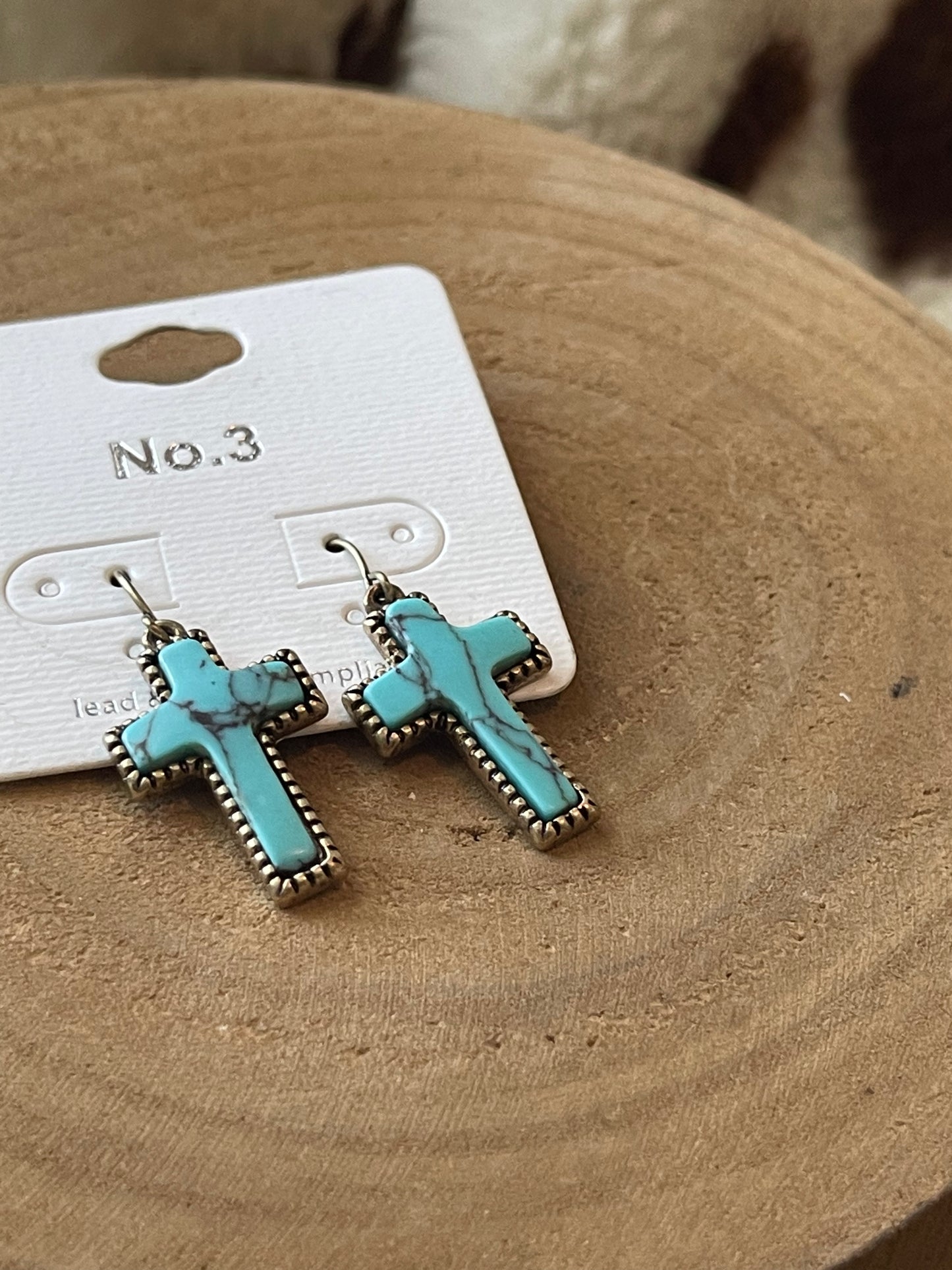 Turquoise Cross Earrings