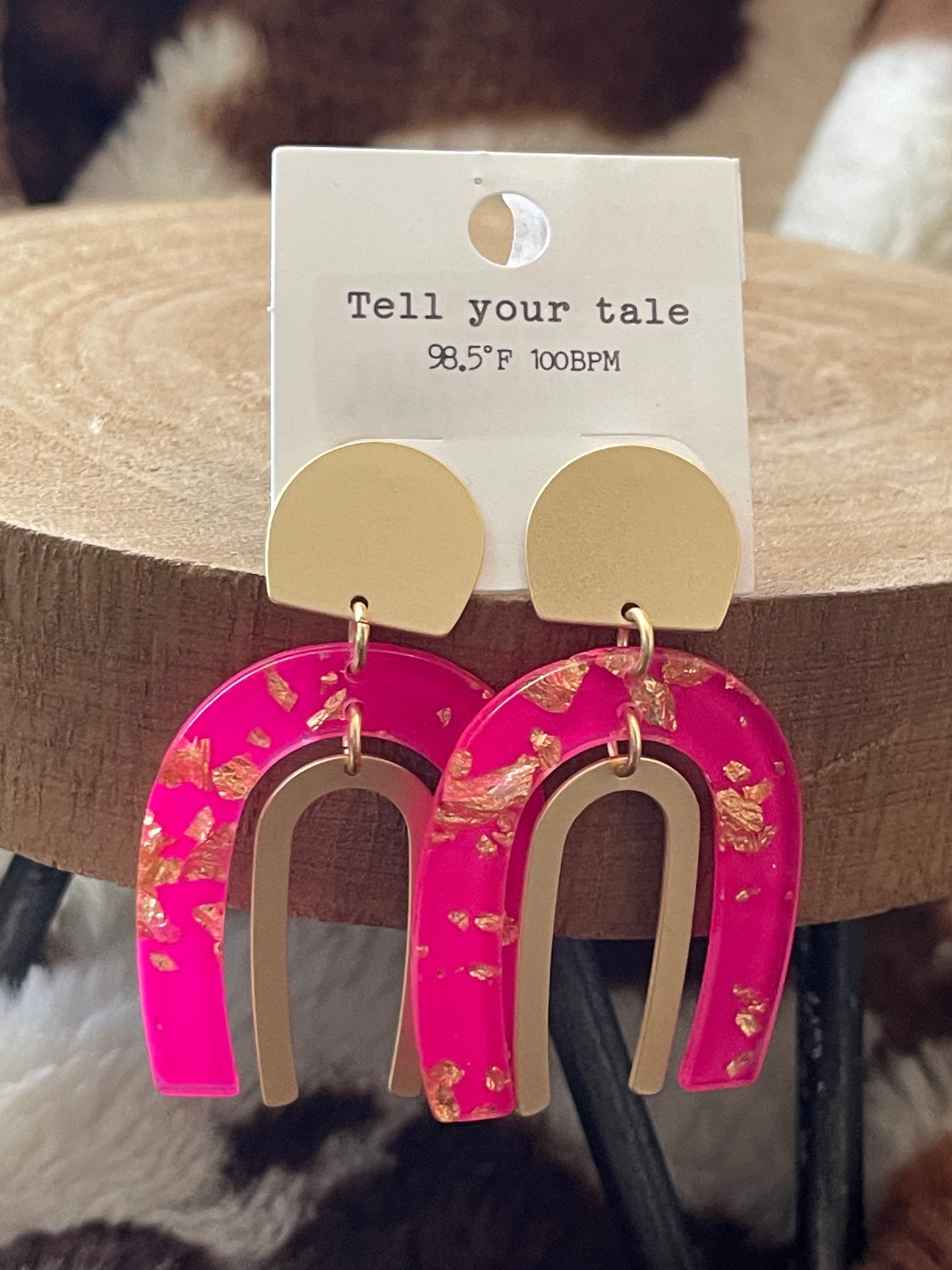 Resin Rainbow Earrings
