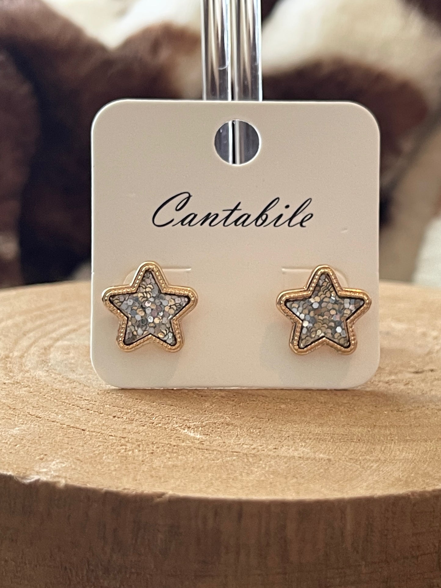 Glitter Star Studs