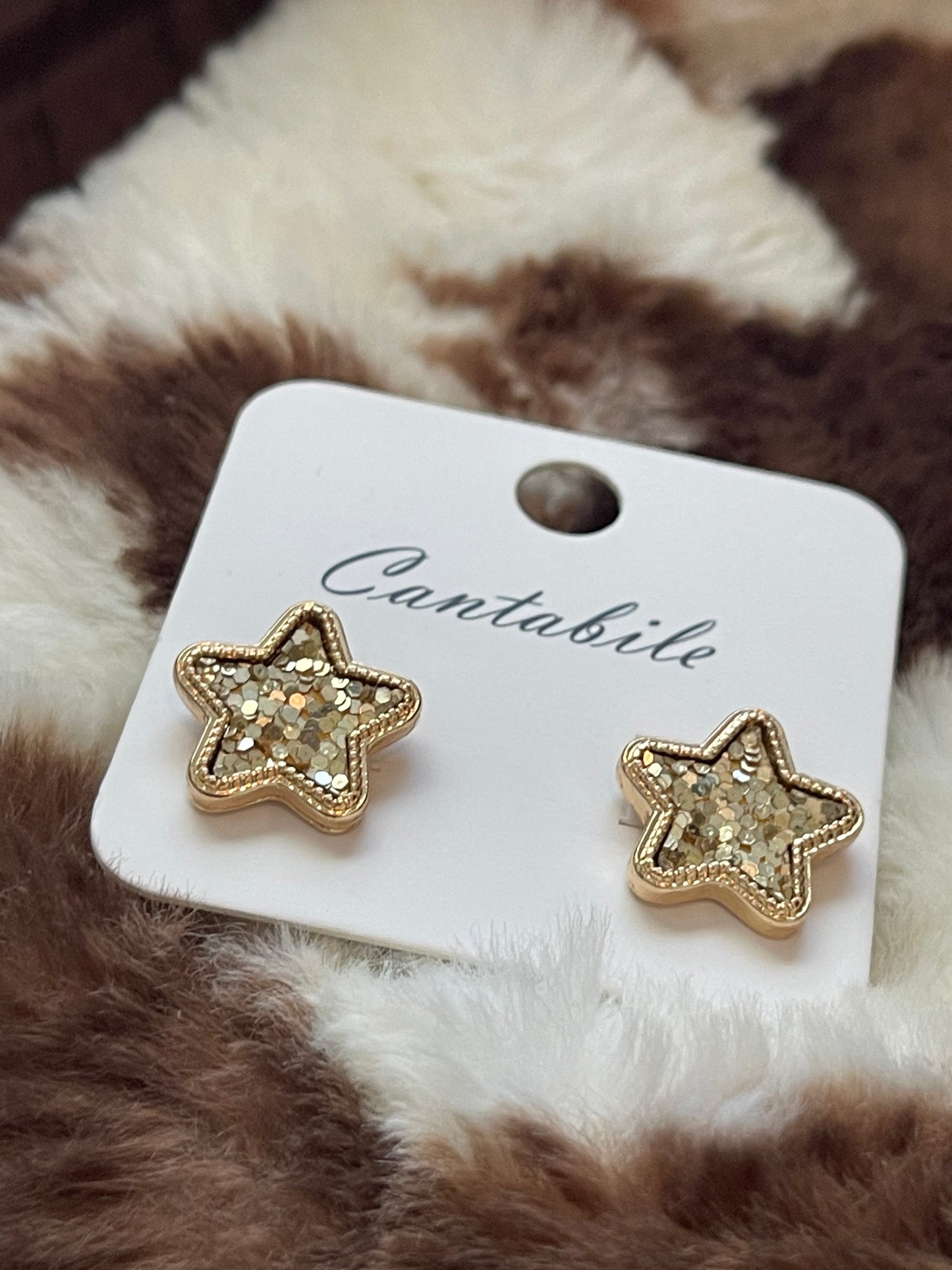Glitter Star Studs
