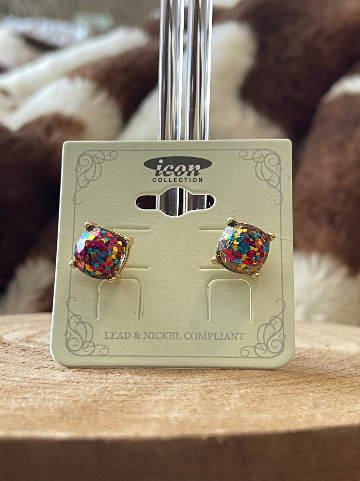 Confetti Glitter Studs