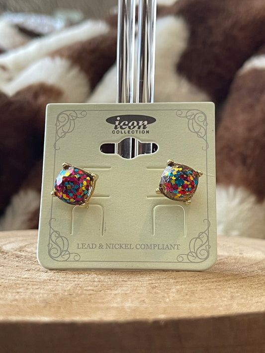 Confetti Glitter Studs