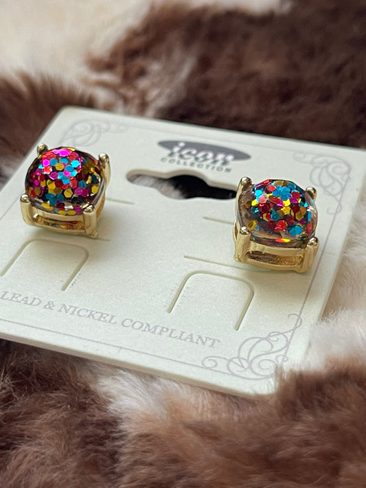 Confetti Glitter Studs