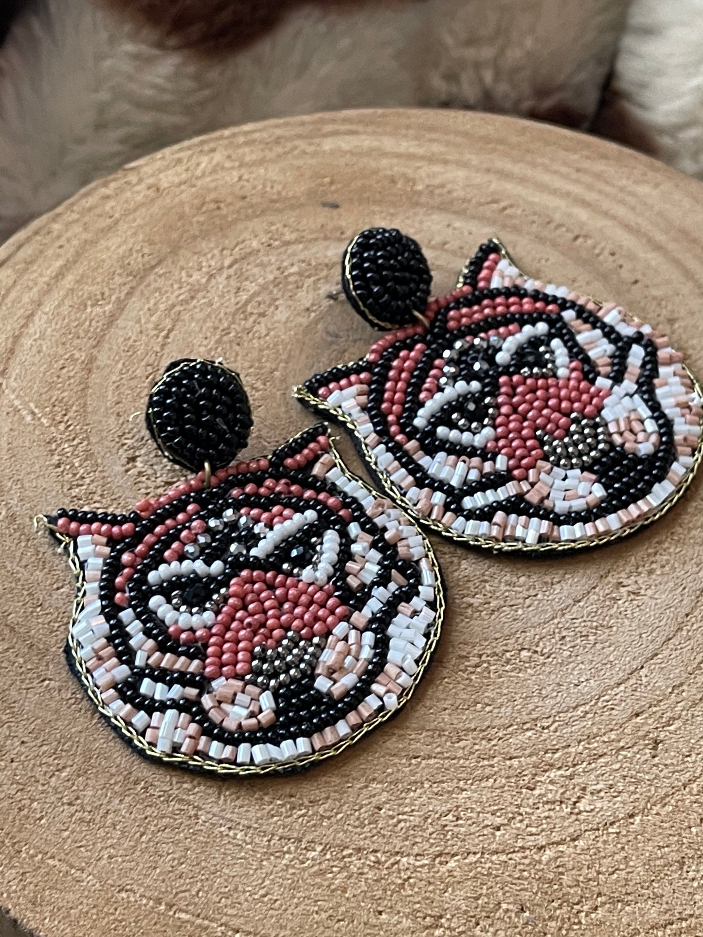 Full Beaded Tiger Earrings