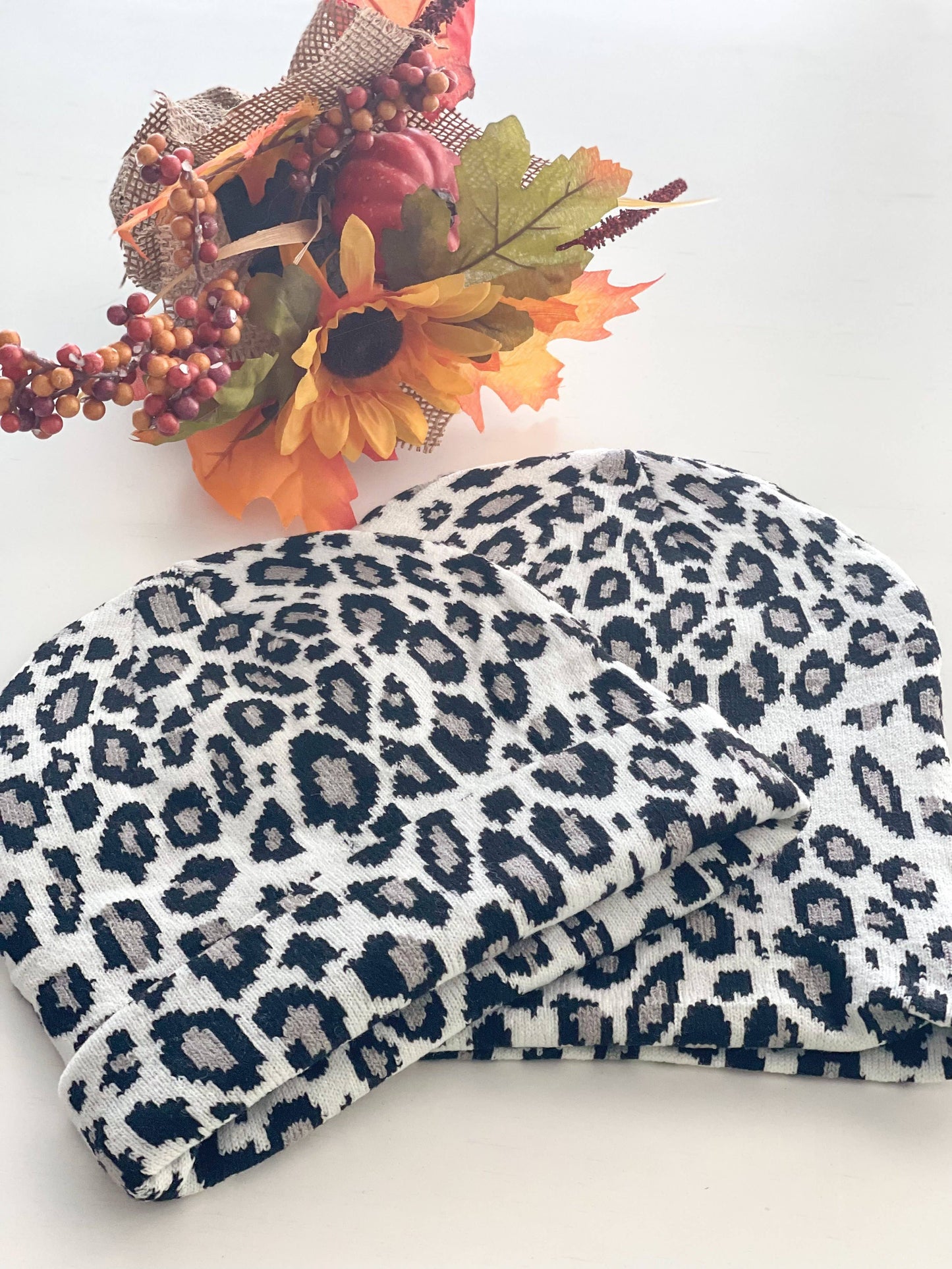 Lovely In Leopard Beanie "White"