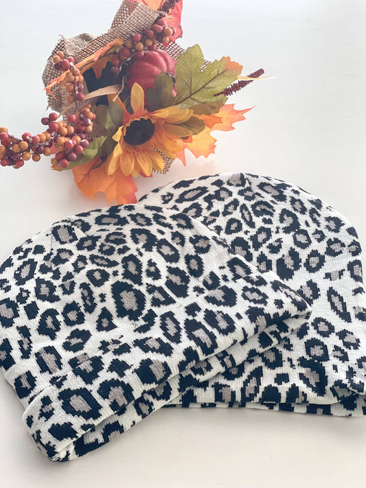 Lovely In Leopard Beanie "White"